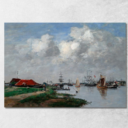 Il Fiume Schelda Ad Anversa Eugène Boudin ebd141 quadro stampato su tela