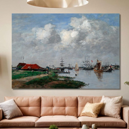 Il Fiume Schelda Ad Anversa Eugène Boudin ebd141 quadro stampato su tela