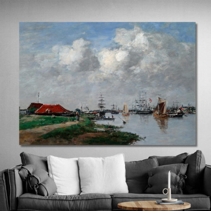 Il Fiume Schelda Ad Anversa Eugène Boudin ebd141 quadro stampato su tela