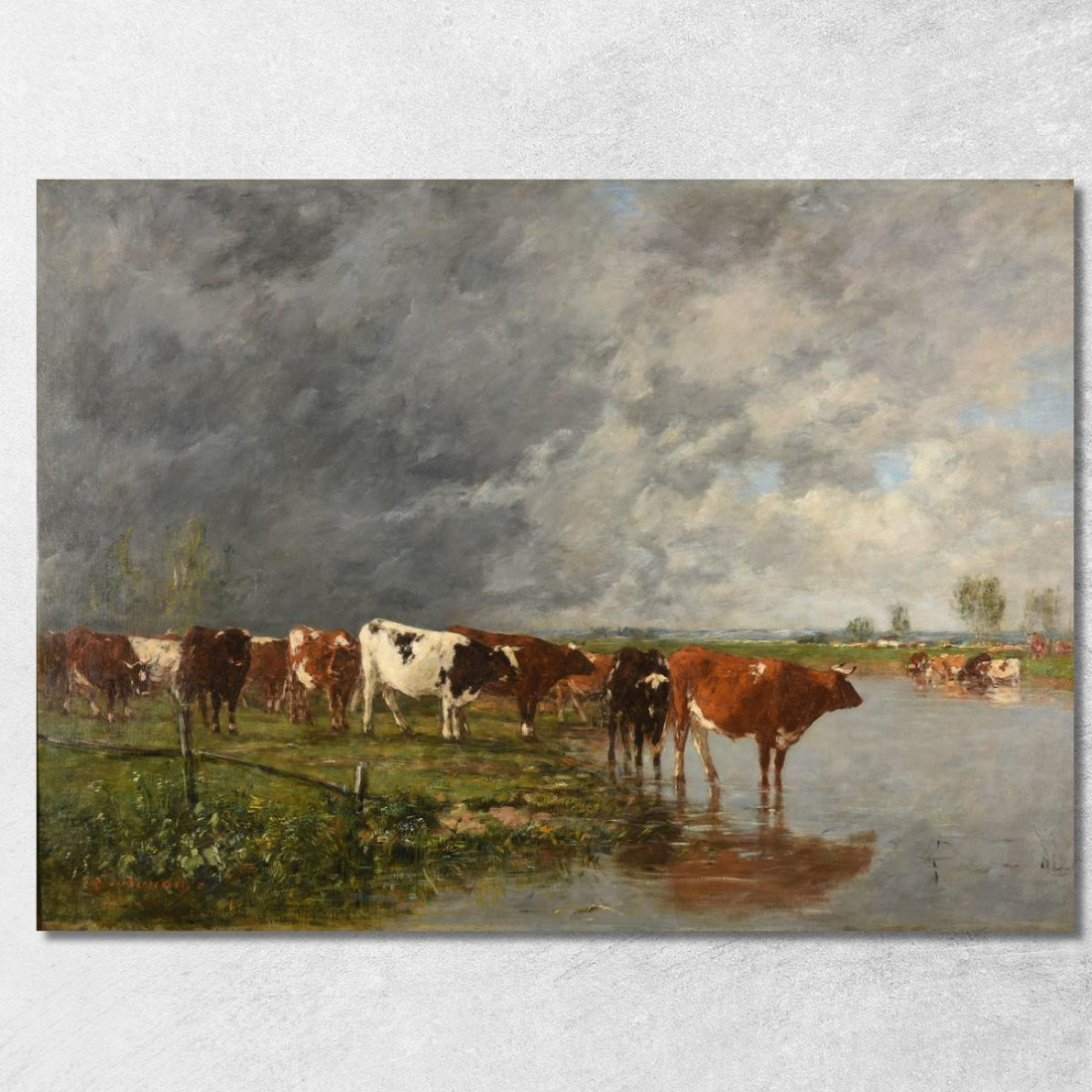 Gregge Che Si Abbevera Eugène Boudin ebd148 quadro stampato su tela