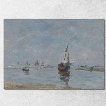 Trouville A Bassa Marea Eugène Boudin ebd149 quadro stampato su tela