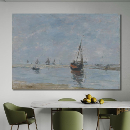 Trouville A Bassa Marea Eugène Boudin ebd149 quadro stampato su tela