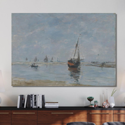Trouville A Bassa Marea Eugène Boudin ebd149 quadro stampato su tela