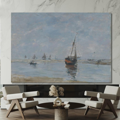 Trouville A Bassa Marea Eugène Boudin ebd149 quadro stampato su tela