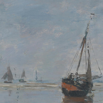 Trouville A Bassa Marea Eugène Boudin ebd149 quadro stampato su tela