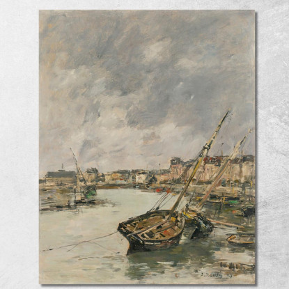 Trouville Il Porto Bassa Marea Eugène Boudin ebd151 quadro stampato su tela