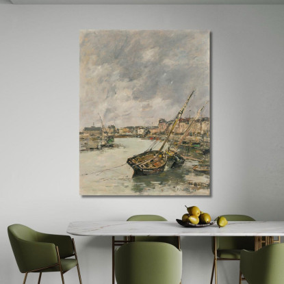 Trouville Il Porto Bassa Marea Eugène Boudin ebd151 quadro stampato su tela