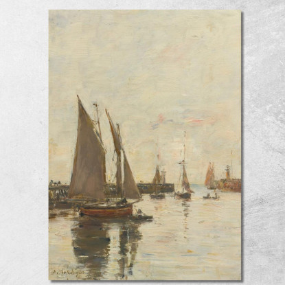 Trouville Le Dighe Alta Marea Eugène Boudin ebd153 quadro stampato su tela