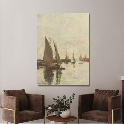Trouville Le Dighe Alta Marea Eugène Boudin ebd153 quadro stampato su tela