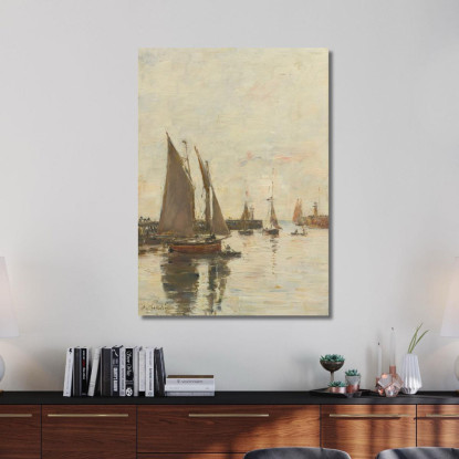 Trouville Le Dighe Alta Marea Eugène Boudin ebd153 quadro stampato su tela