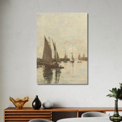 Trouville Le Dighe Alta Marea Eugène Boudin ebd153 quadro stampato su tela