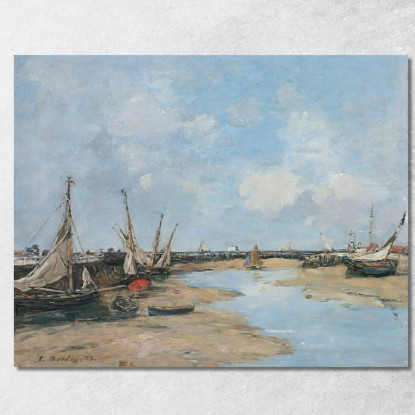 Trouville Le Dighe Bassa Marea Eugène Boudin ebd154 quadro stampato su tela
