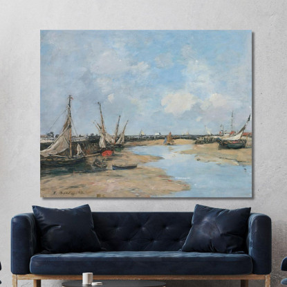 Trouville Le Dighe Bassa Marea Eugène Boudin ebd154 quadro stampato su tela
