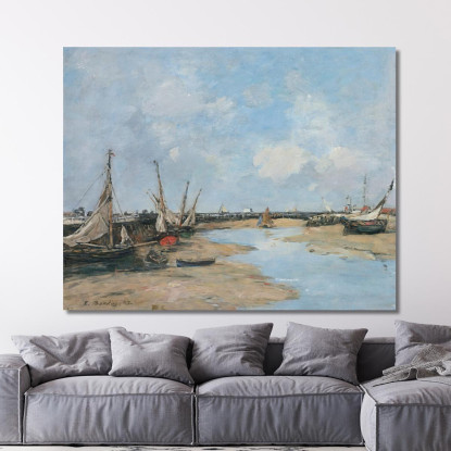 Trouville Le Dighe Bassa Marea Eugène Boudin ebd154 quadro stampato su tela