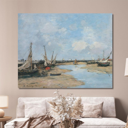 Trouville Le Dighe Bassa Marea Eugène Boudin ebd154 quadro stampato su tela
