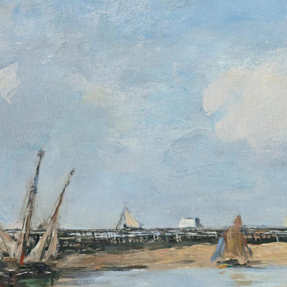 Trouville Le Dighe Bassa Marea Eugène Boudin ebd154 quadro stampato su tela