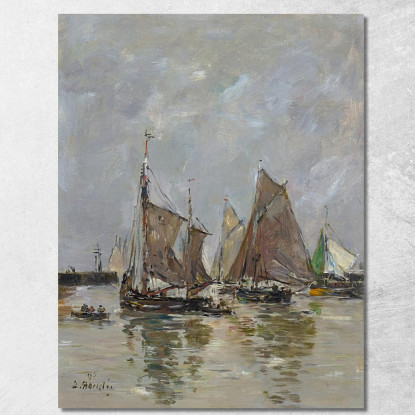 Trouville La Partenza Dei Sardinieri Eugène Boudin ebd155 quadro stampato su tela