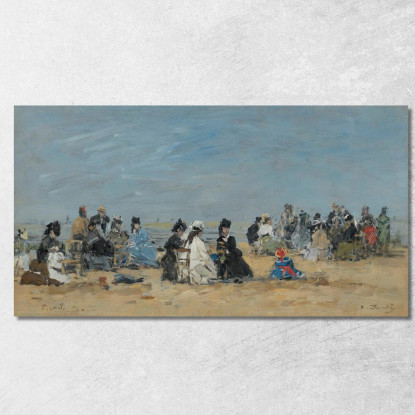 Trouville Scena Di Spiaggia Eugène Boudin ebd157 quadro stampato su tela