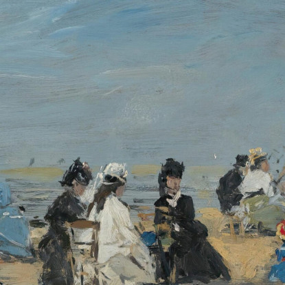Trouville Scena Di Spiaggia Eugène Boudin ebd157 quadro stampato su tela