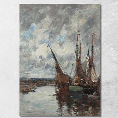 Trouville Vele Arenate Eugène Boudin ebd158 quadro stampato su tela