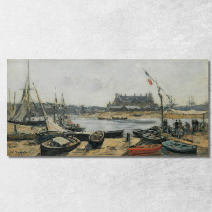 Trouville Vista Del Porto Presa Dall'Imbarcadero Eugène Boudin ebd159 quadro stampato su tela