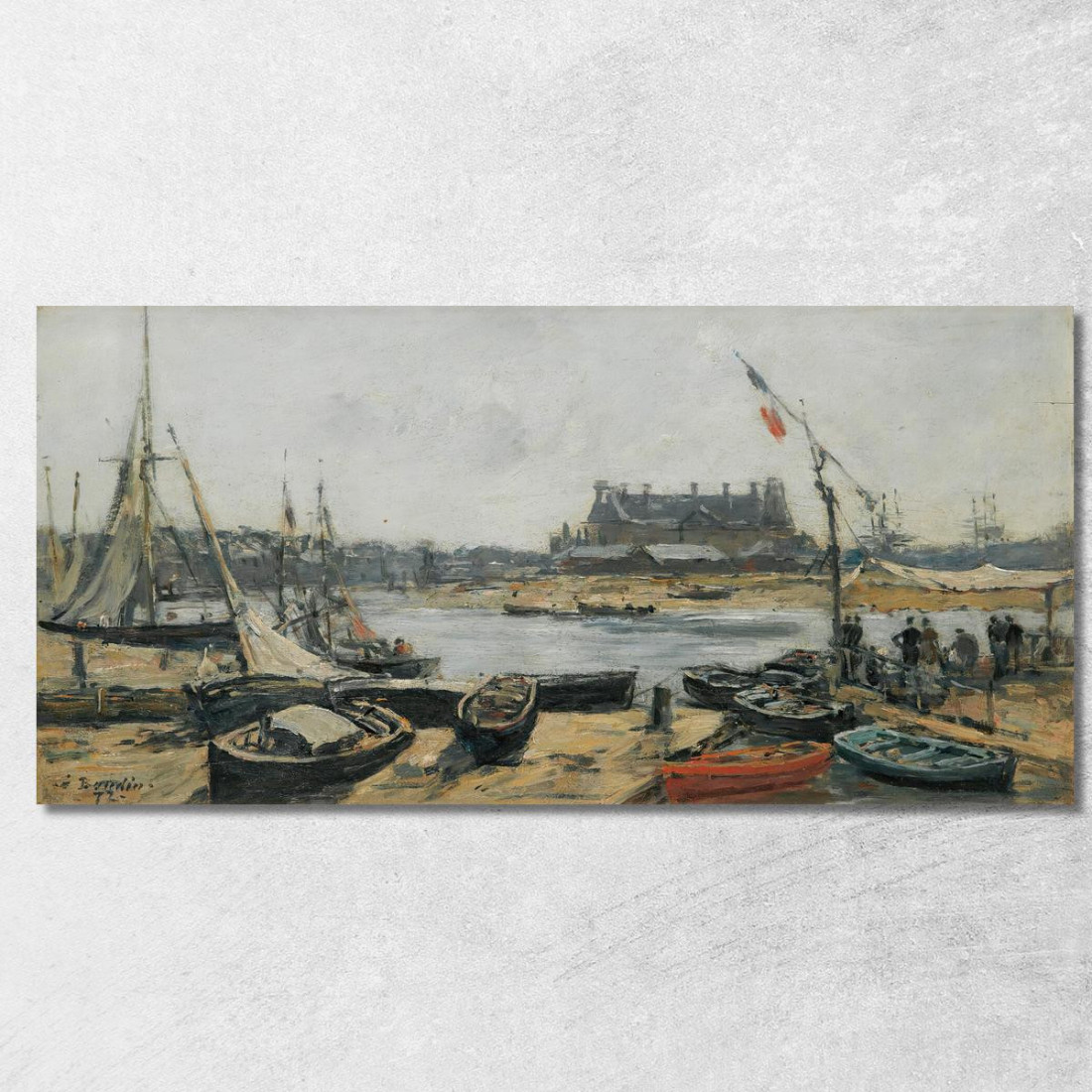Trouville Vista Del Porto Presa Dall'Imbarcadero Eugène Boudin ebd159 quadro stampato su tela
