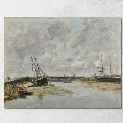 Trouville Le Dighe Bassa Marea Eugène Boudin ebd160 quadro stampato su tela