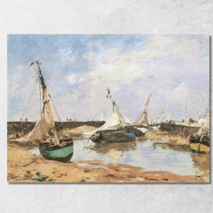 Trouville. Barche Arenate Tra Le Dighe Eugène Boudin ebd161 quadro stampato su tela