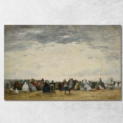 Villeggianti Sulla Spiaggia Di Trouville Eugène Boudin ebd164 quadro stampato su tela