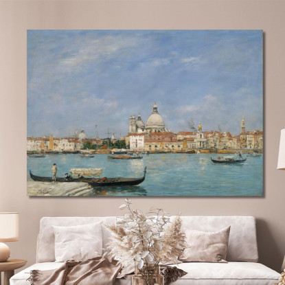 Venezia Santa Maria Della Salute Da San Giorgio Eugène Boudin ebd166 quadro stampato su tela