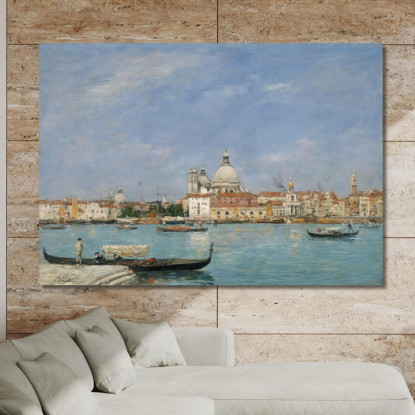 Venezia Santa Maria Della Salute Da San Giorgio Eugène Boudin ebd166 quadro stampato su tela