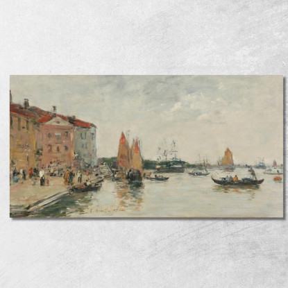 Venezia Il Molo E La Chiesa Di San Biagio Eugène Boudin ebd174 quadro stampato su tela