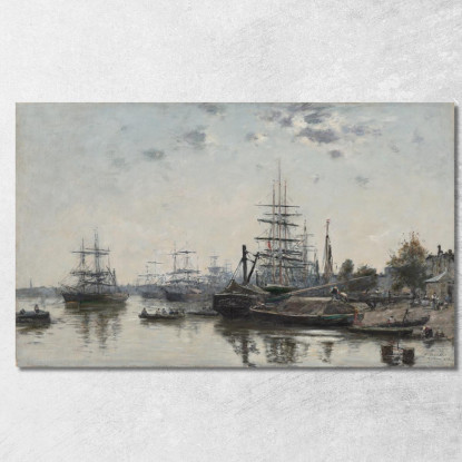 Veduta Di Bordeaux Dal Quai Des Chartrons Eugène Boudin ebd175 quadro stampato su tela