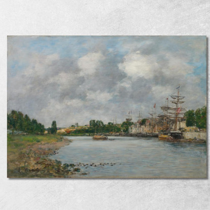 Veduta Del Porto Di Saint-Valery-Sur-Somme Eugène Boudin ebd176 quadro stampato su tela