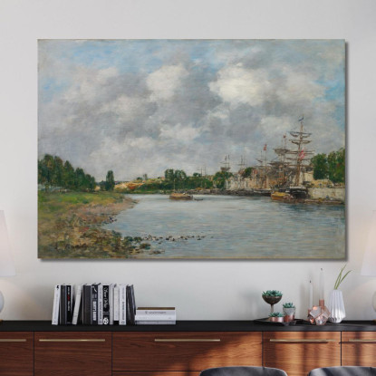 Veduta Del Porto Di Saint-Valery-Sur-Somme Eugène Boudin ebd176 quadro stampato su tela