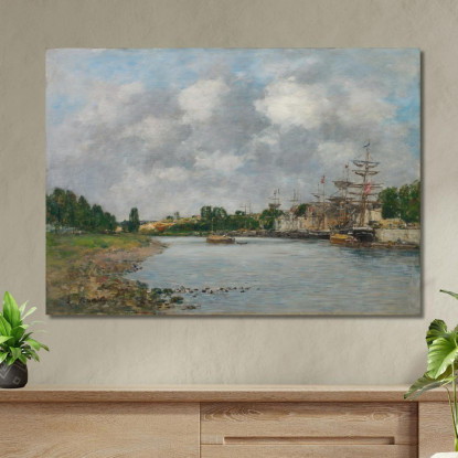 Veduta Del Porto Di Saint-Valery-Sur-Somme Eugène Boudin ebd176 quadro stampato su tela