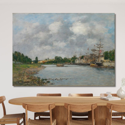 Veduta Del Porto Di Saint-Valery-Sur-Somme Eugène Boudin ebd176 quadro stampato su tela