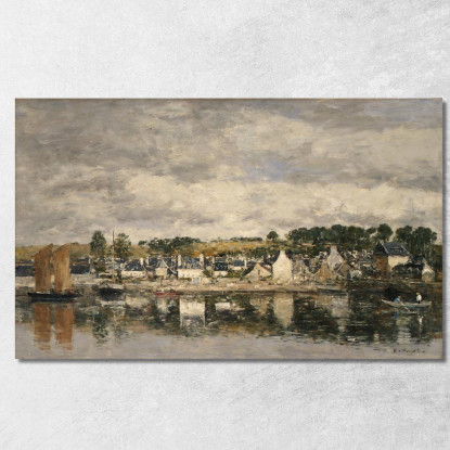 Villaggio Presso Un Fiume Eugène Boudin ebd177 quadro stampato su tela