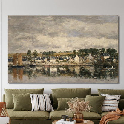 Villaggio Presso Un Fiume Eugène Boudin ebd177 quadro stampato su tela