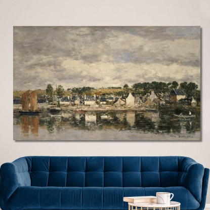 Villaggio Presso Un Fiume Eugène Boudin ebd177 quadro stampato su tela