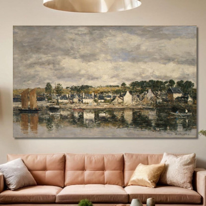 Villaggio Presso Un Fiume Eugène Boudin ebd177 quadro stampato su tela