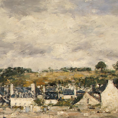 Villaggio Presso Un Fiume Eugène Boudin ebd177 quadro stampato su tela