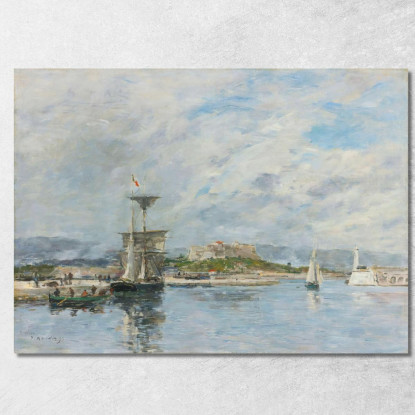 Veduta Del Porto Di Antibes. Il Molo Al Mattino Eugène Boudin ebd179 quadro stampato su tela