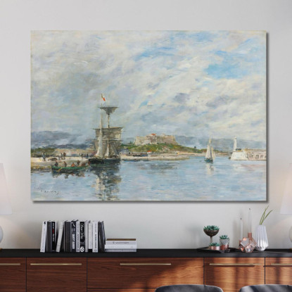 Veduta Del Porto Di Antibes. Il Molo Al Mattino Eugène Boudin ebd179 quadro stampato su tela