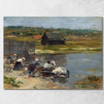 Lavandaie Al Bordo Dello Stagno Eugène Boudin ebd181 quadro stampato su tela