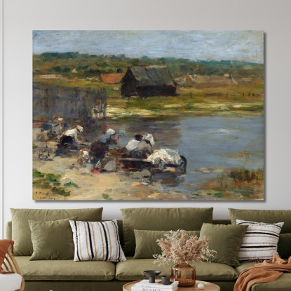 Lavandaie Al Bordo Dello Stagno Eugène Boudin ebd181 quadro stampato su tela
