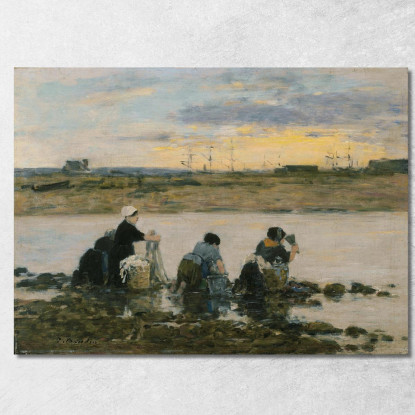 Lavandaie Presso Il Fiume Eugène Boudin ebd182 quadro stampato su tela