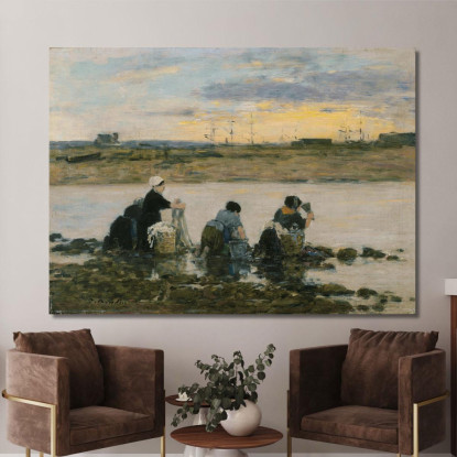 Lavandaie Presso Il Fiume Eugène Boudin ebd182 quadro stampato su tela