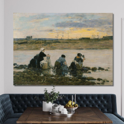 Lavandaie Presso Il Fiume Eugène Boudin ebd182 quadro stampato su tela