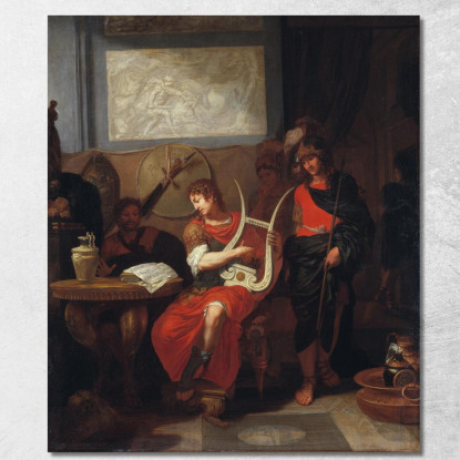 Achille Che Suona La Lira Davanti A Patroclo Gerard de Lairesse gdl3 quadro stampato su tela